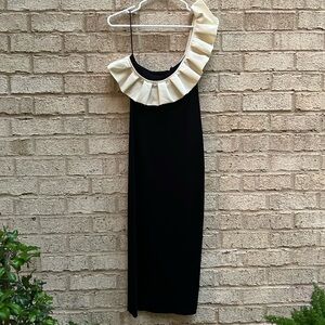 ZARA NWT black and white one shoulder cocktail dress